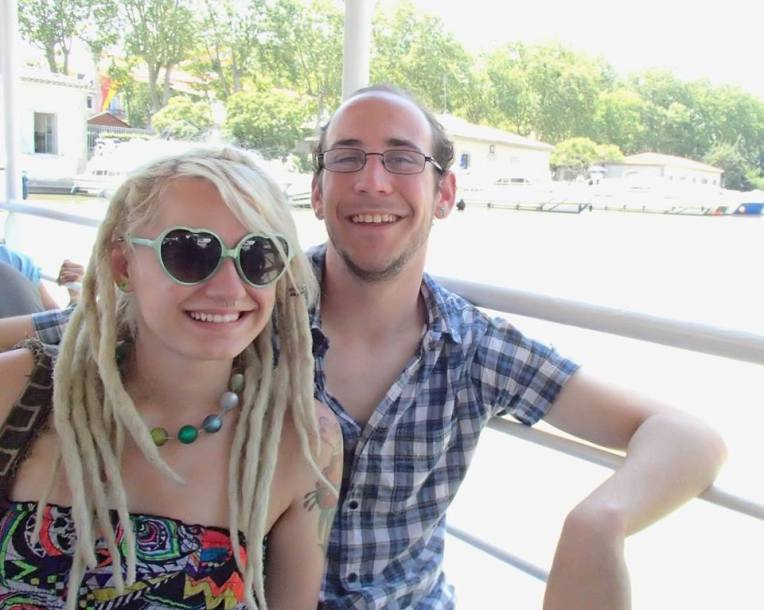 Liz and Adam enjoying their Barge cruise on the Canal du Midi