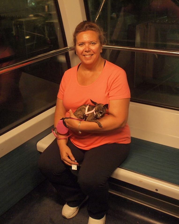 Tracy and Kiara on the Montmartre Funicular