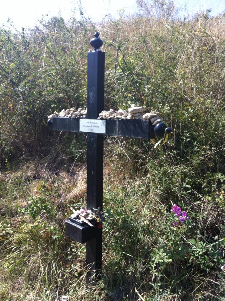 Camino grave marker, we saw far too many of these