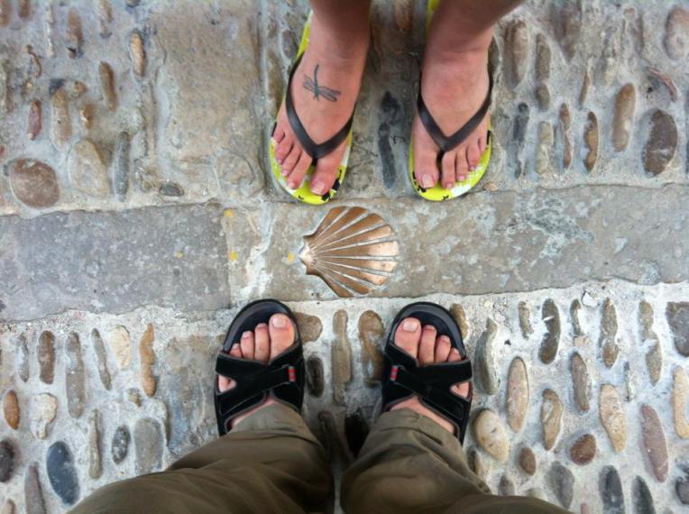 Camino marker in Estella