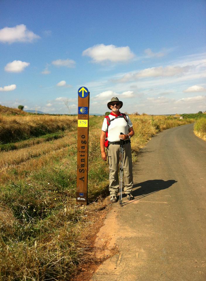 Alan at signpost near Najera