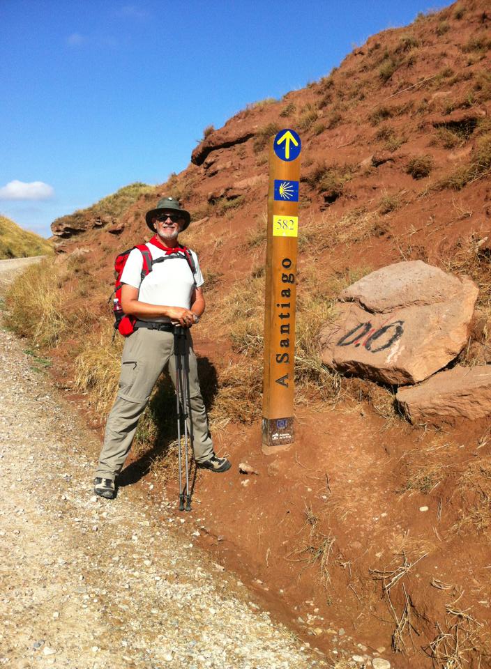 Alan at signpost in the Zona Natural outside of Najera