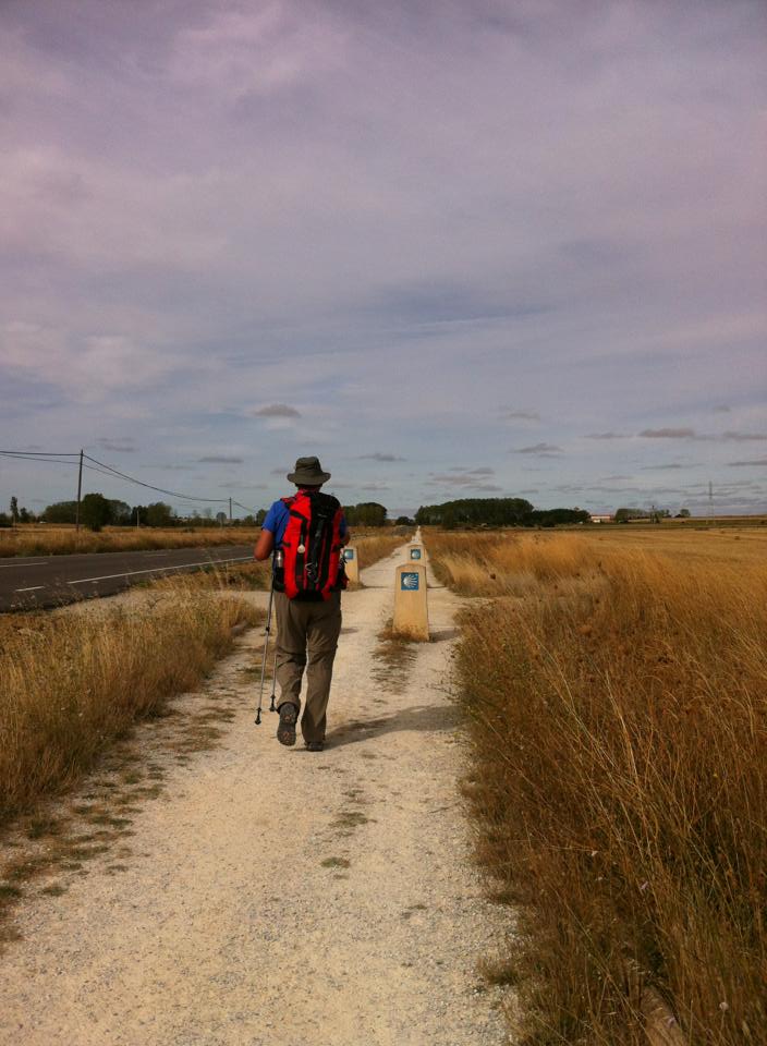 Alan walking along the senda