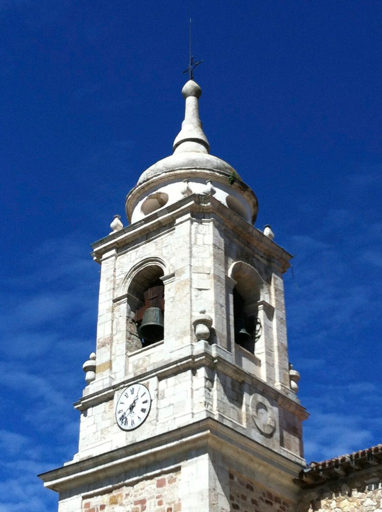 Bell tower of the Church of Santiago in Villafranca Montes de Oca