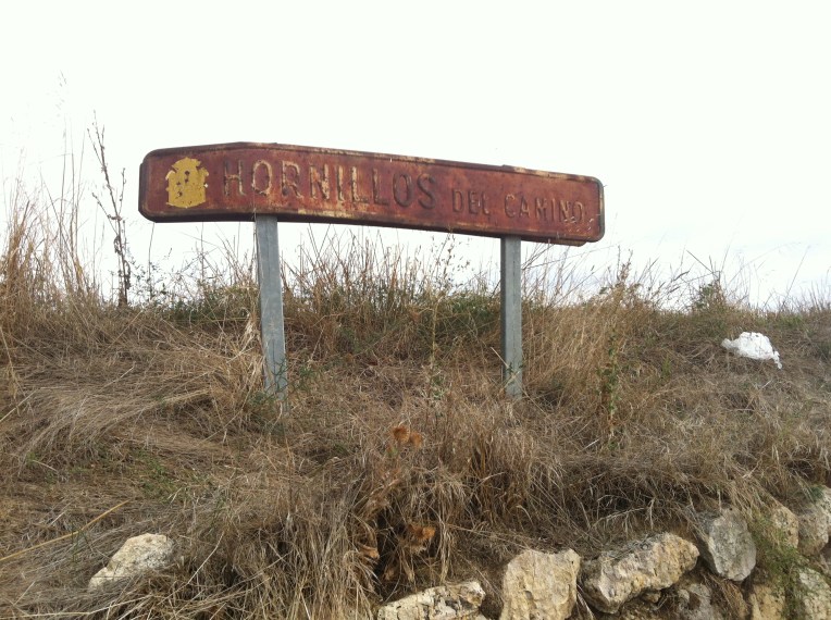 Old sign for Hornillos del Camino