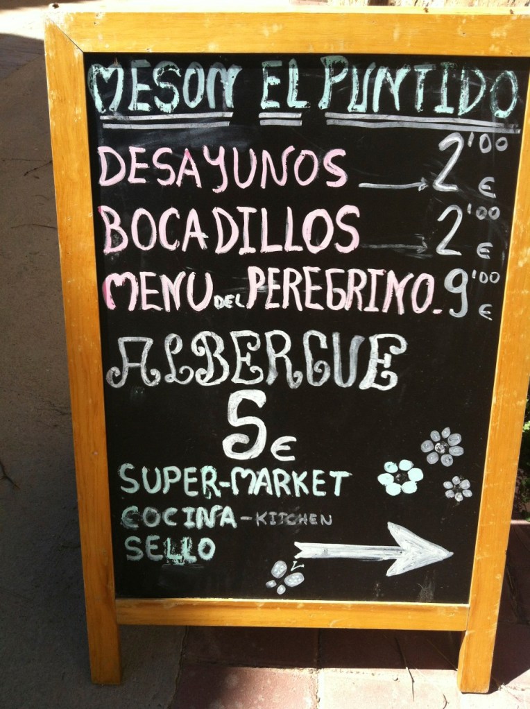 Signboard for the El Puntido in Hontanas