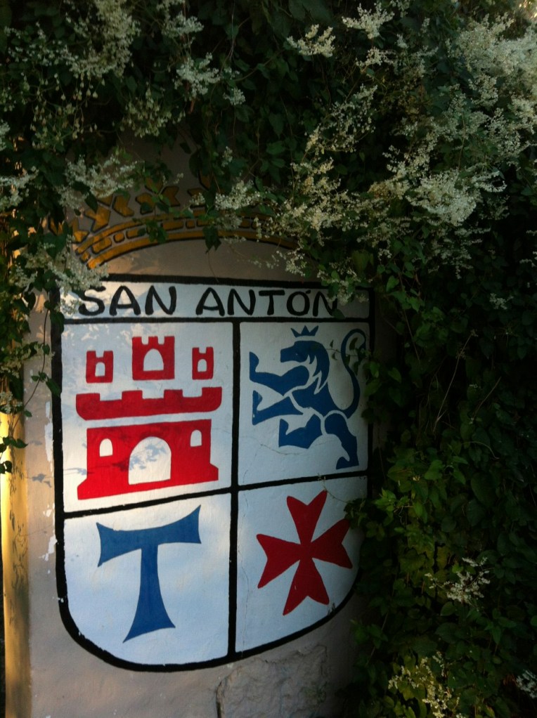 Plaque at San Antón convent, showing the Tau "T-shaped" cross