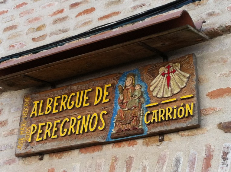 Sign for the albergue