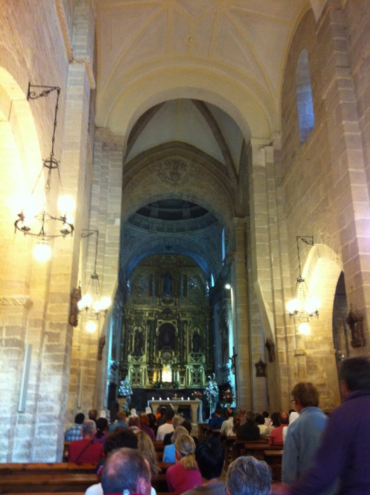 Pilgrim blessing, St. Mary of the Way, 12th century façade