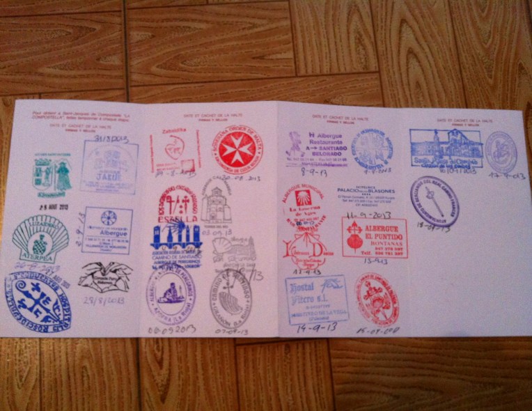 Credential, filling with stamps