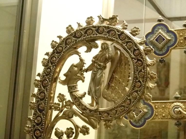 Staff depicting St. George the Dragon Slayer, Burgos Cathedral Museum