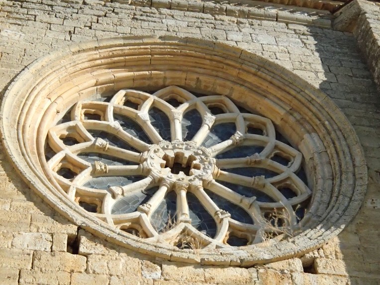 Rose window of Santa María la Virgen Blanca, 12th century, built by the Knights Templar, Villalsirga