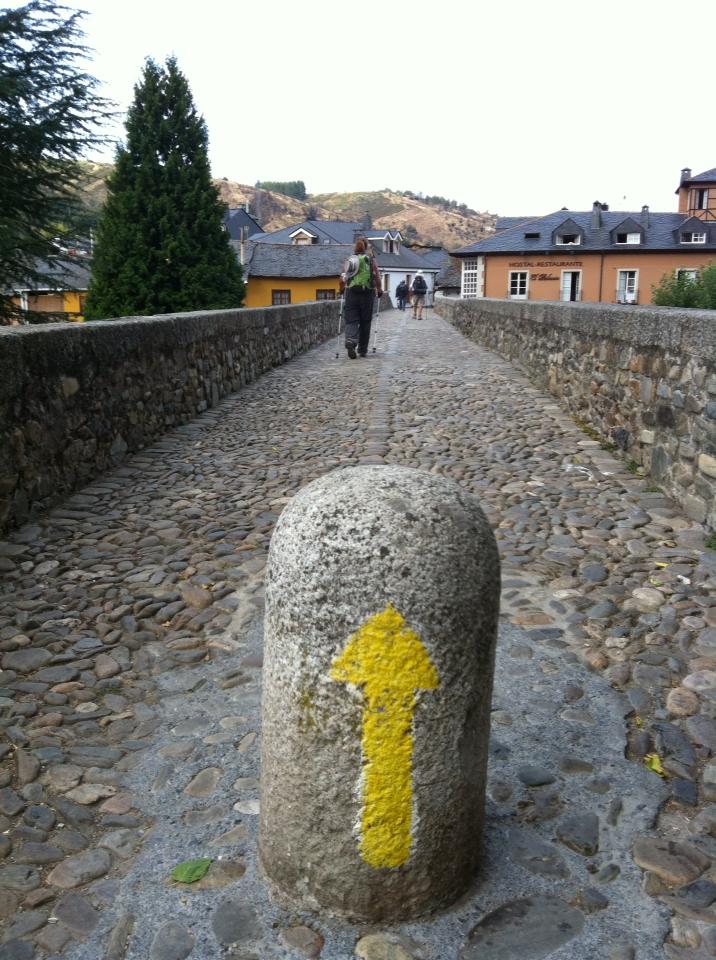 Entering Molinaseca on the medieval pilgrim’s bridge