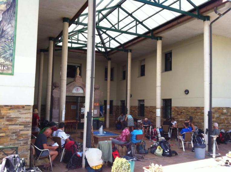 Courtyard of albergue in Ponferrada