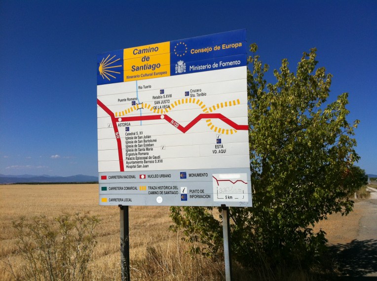 Camino signage along the Senda