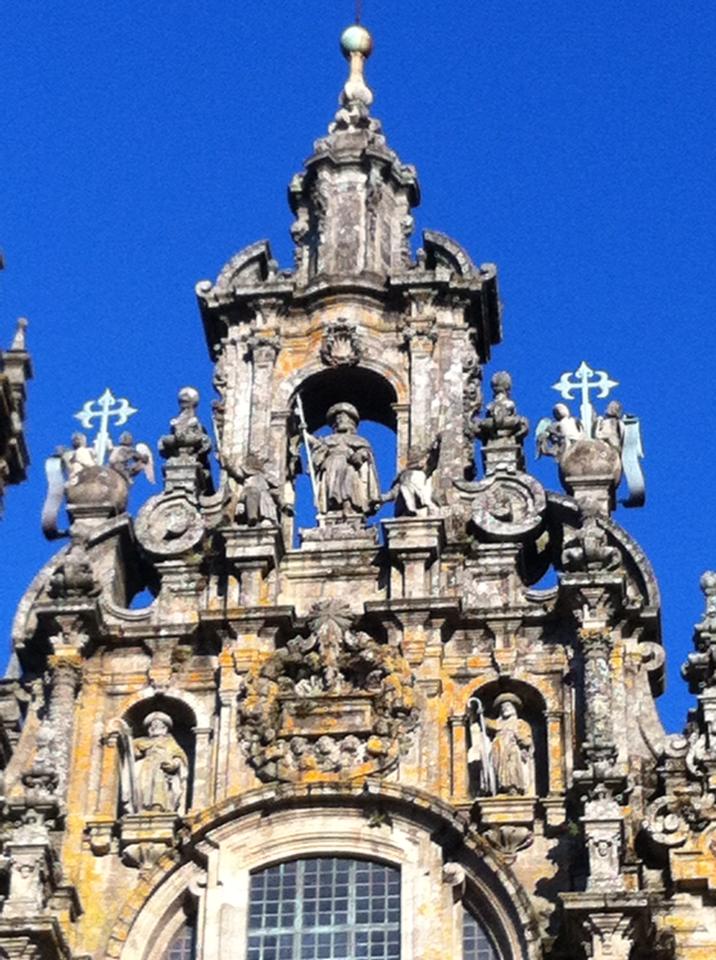 Top of the 18th century façade of the Cathedral