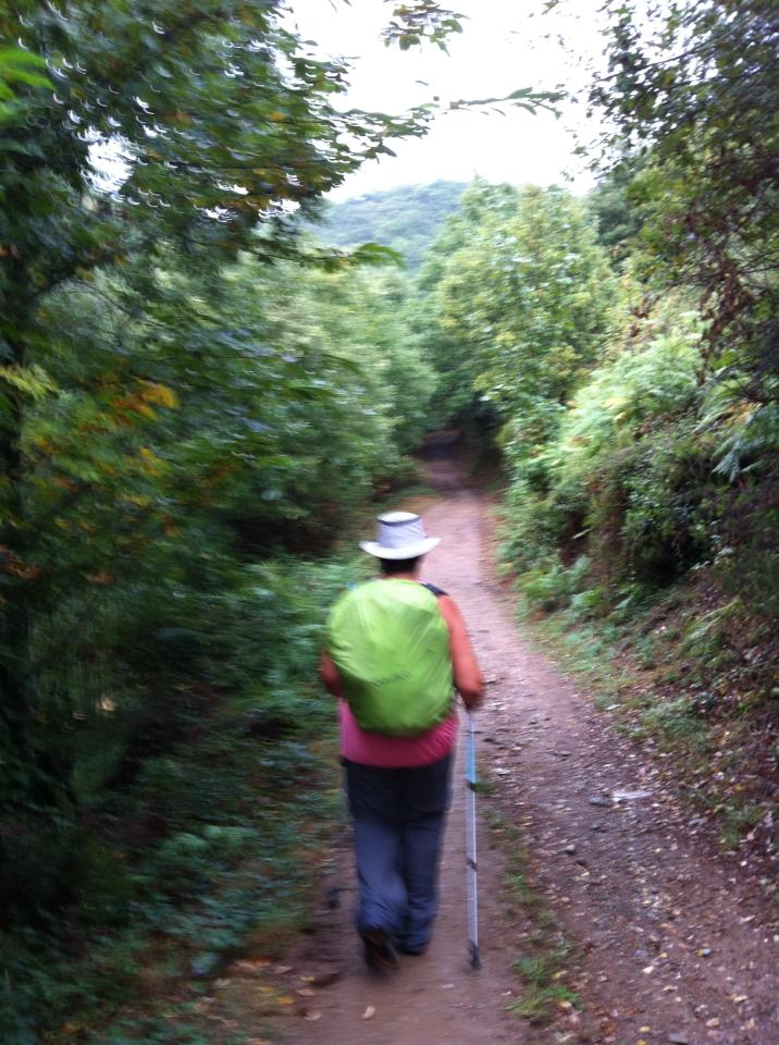 Tracy on the trail to La Faba