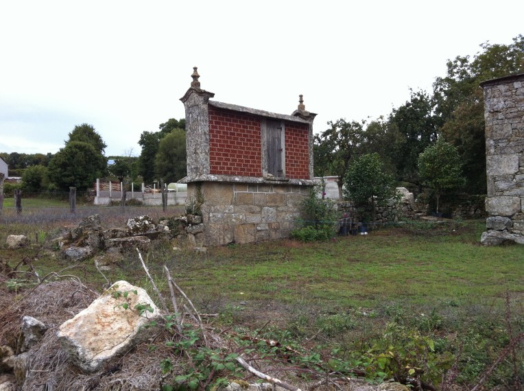 Horreos, stone granaries, store local harvests out of reach of rats and rain