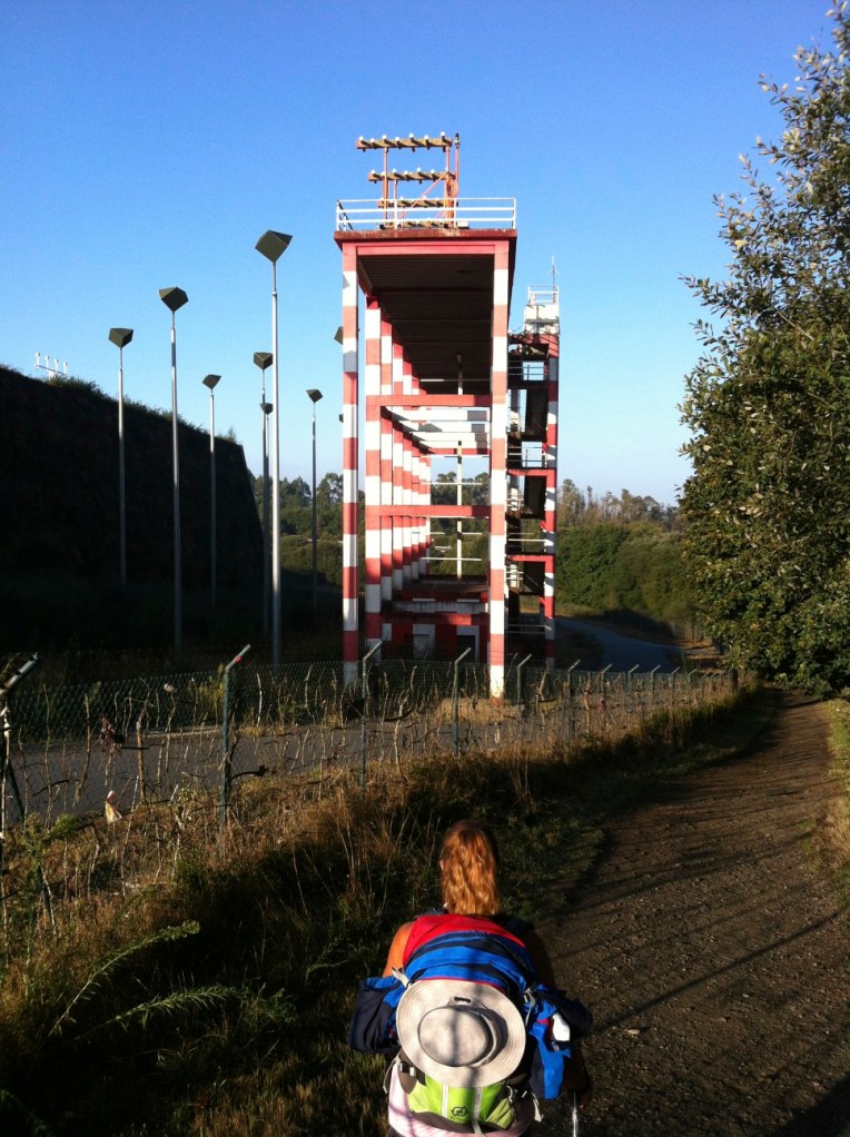 Tracy on trail near airport, Santiago