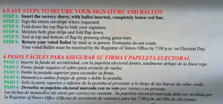 Ballot Mailing Directions