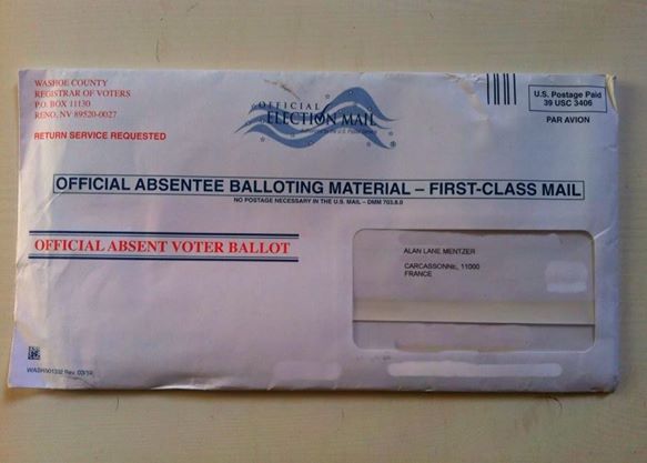 Absentee Ballot Envelop