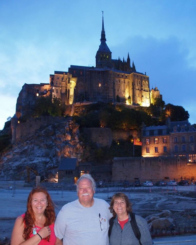 Tracy, Gerry, and Deb at Mont Saint-Michel, Normandy, France
