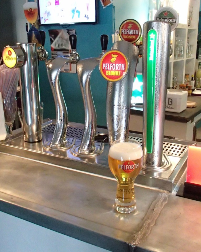 Zinc countertop at Brasserie Les Jacobins, Carcassonne