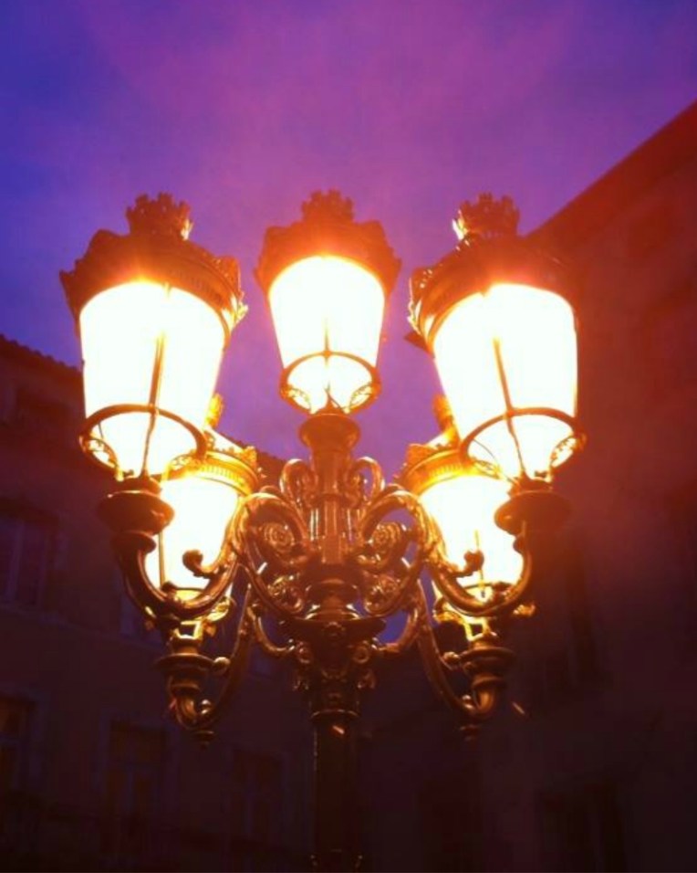 Lamps at Place Carnot (the town square.)
