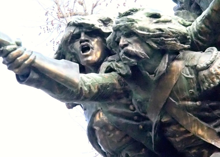 Detail of René Phileas Carillon's "In Square for the Fatherland," also called "The Audois" (1912), Memorial of the 1870 War at Place Davilla.