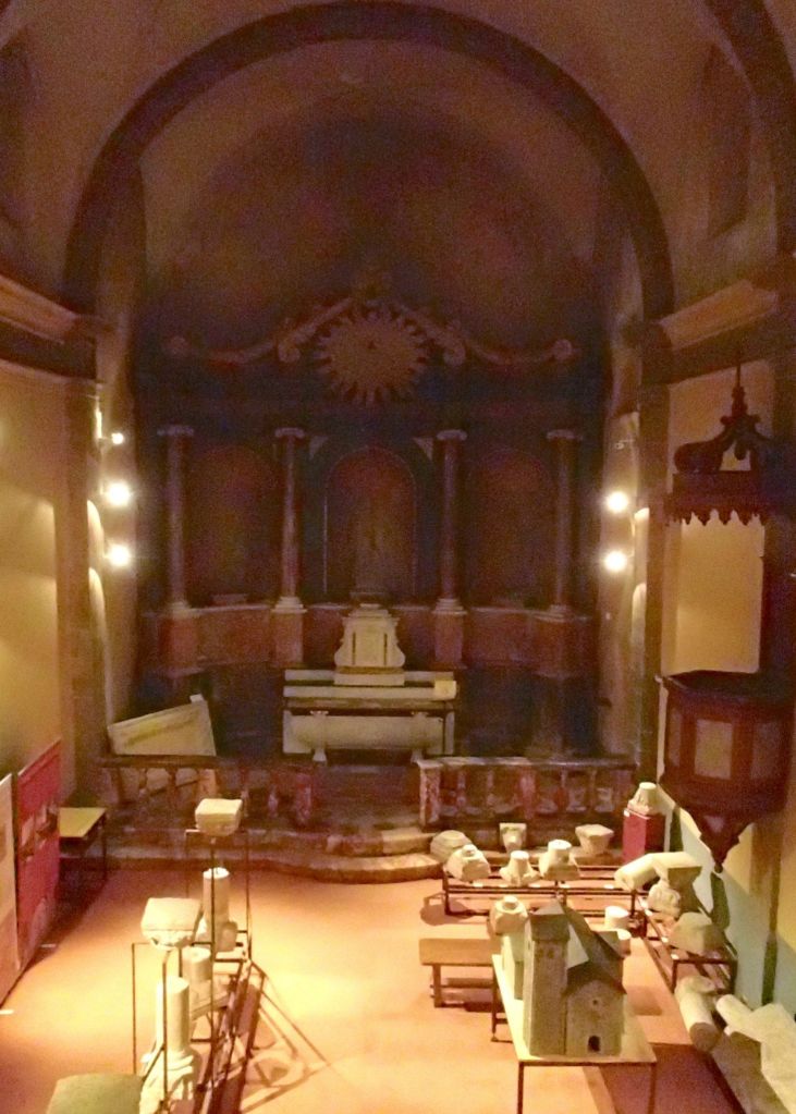 The interior of Nostra Senyora de Rodona housing a small museum.