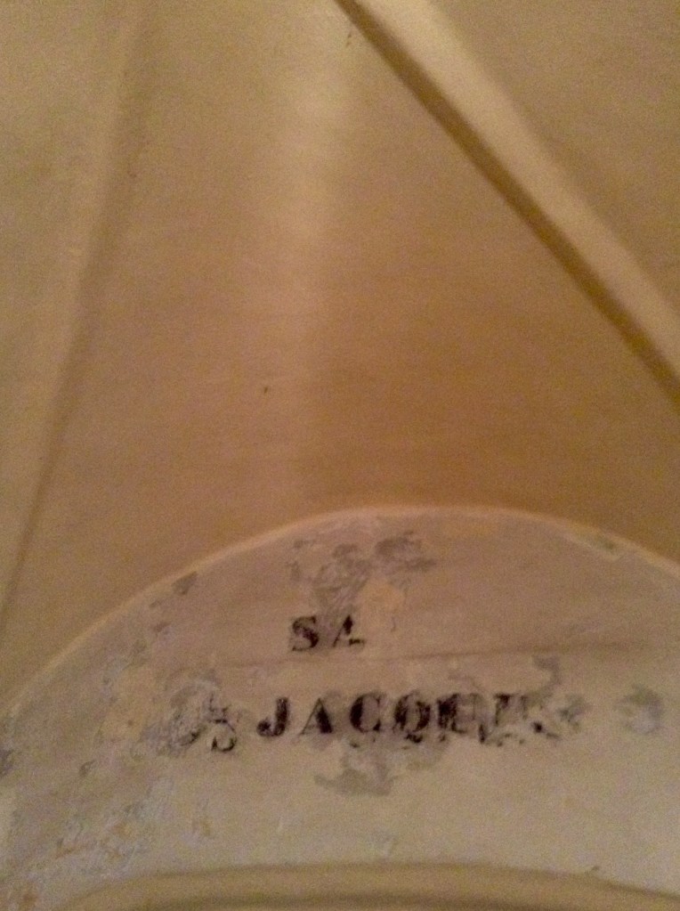 St. James painted above the small hallway between the main nave of the church and the ground floor chapels.