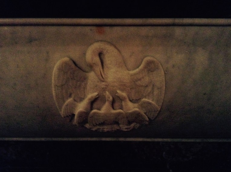 Altar detail of doves.