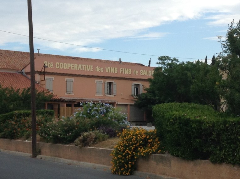 The wine coop in Salses-les-Chateau.