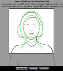 US State Department's Online Passport photo template tool