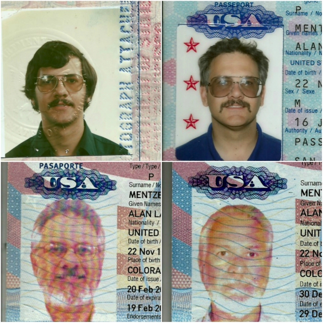Some passport photo over about 40 years.