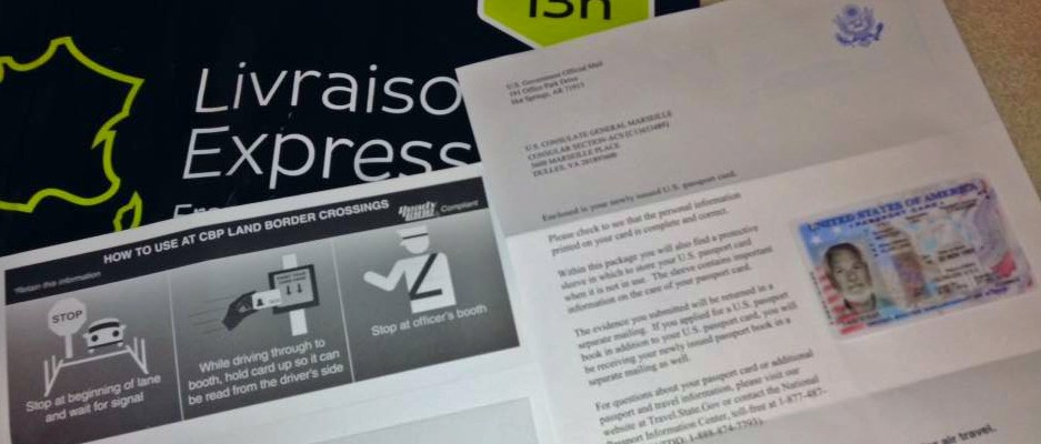 Passport Card package from Marseille Consulate